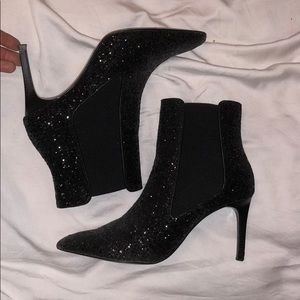 Sparkly Black Heeled Chelsea boots